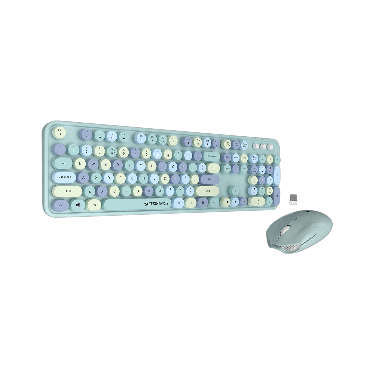 ZEBRONICS Zeb-Companion 300 Wireless Keyboard & Mouse (Blue) - Image 1