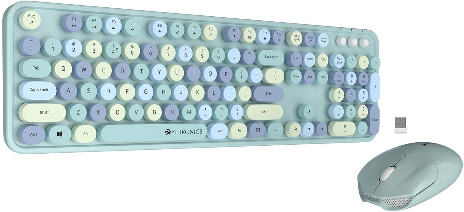 ZEBRONICS Zeb-Companion 300 Wireless Keyboard & Mouse Combo Blue