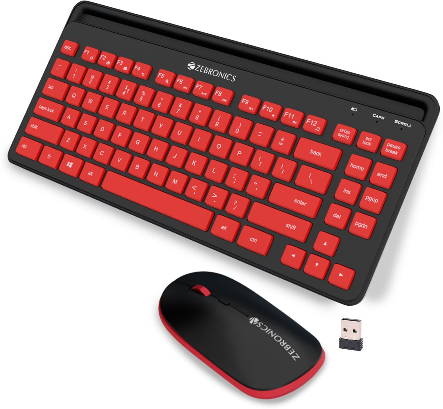 Image of ZEBRONICS ZEB-Companion 114 Mouse Set Wireless Standard Desktop Keyboard Compatible with Desktop, Laptop, Mac Easy to Use,Plug and Play,Quick, Comfy Durable body
