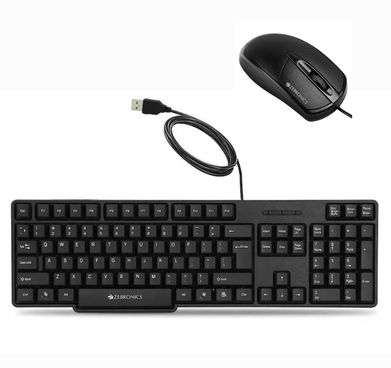 ZEBRONICS Zeb-K20 Keyboard and BYTE Wired Mouse Combo Set Wired U