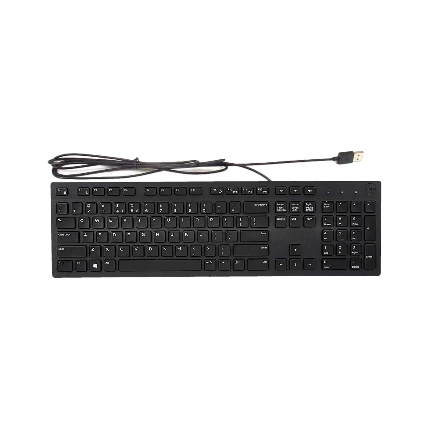 DELL KB216 Multimedia Keyboard with USB Interface, Plunger Keys Technology & Chiclet Wired USB Standard Desktop Keyboard Compatible with Desktop, Laptop Key Style, Hot Key-Volume, Mute, Play/Pause, Backward, Forward, Warranty 1 Year