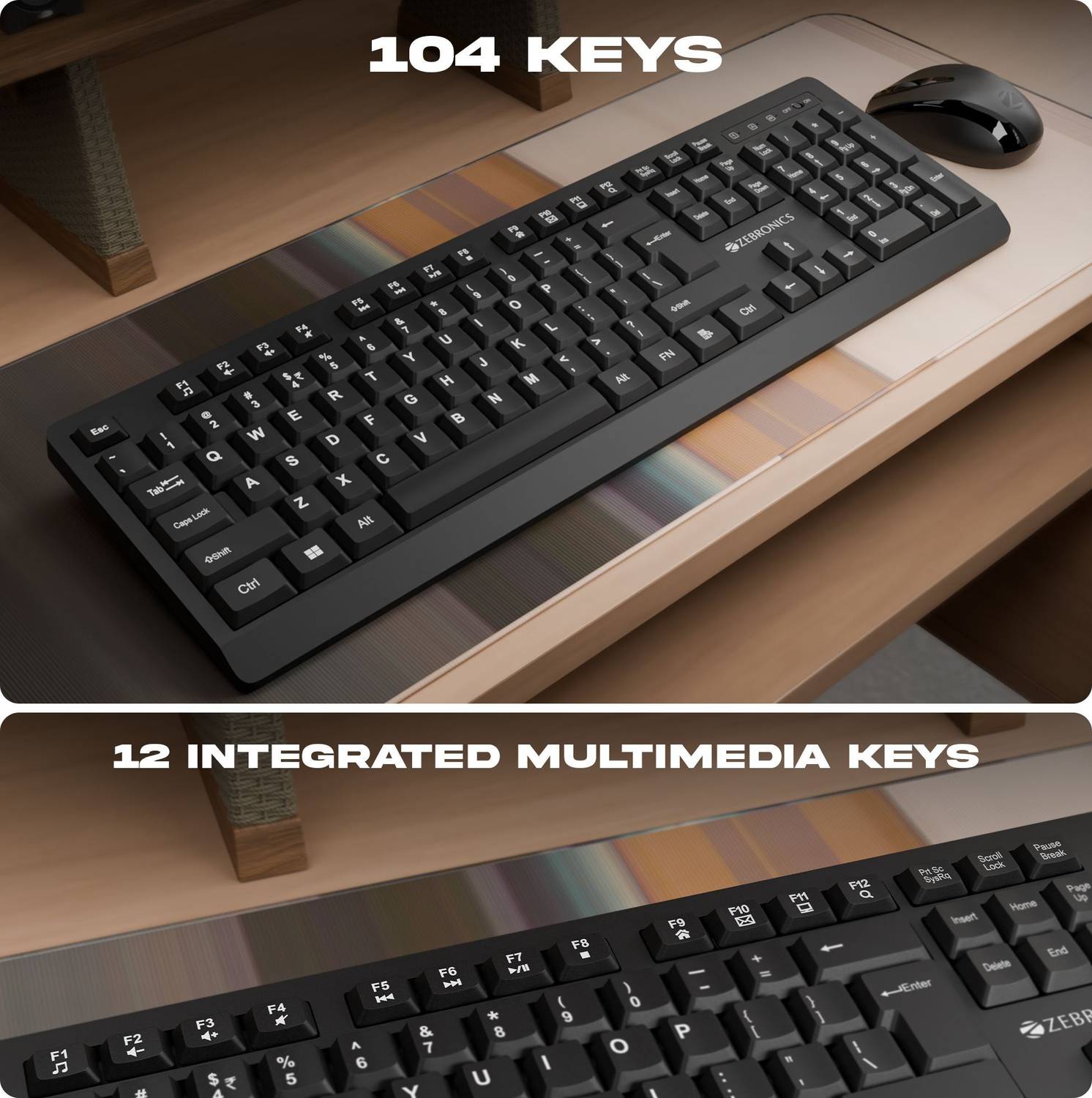 ZEBRONICS Zeb-Companion 116 Black Wireless Keyboard - Image 3