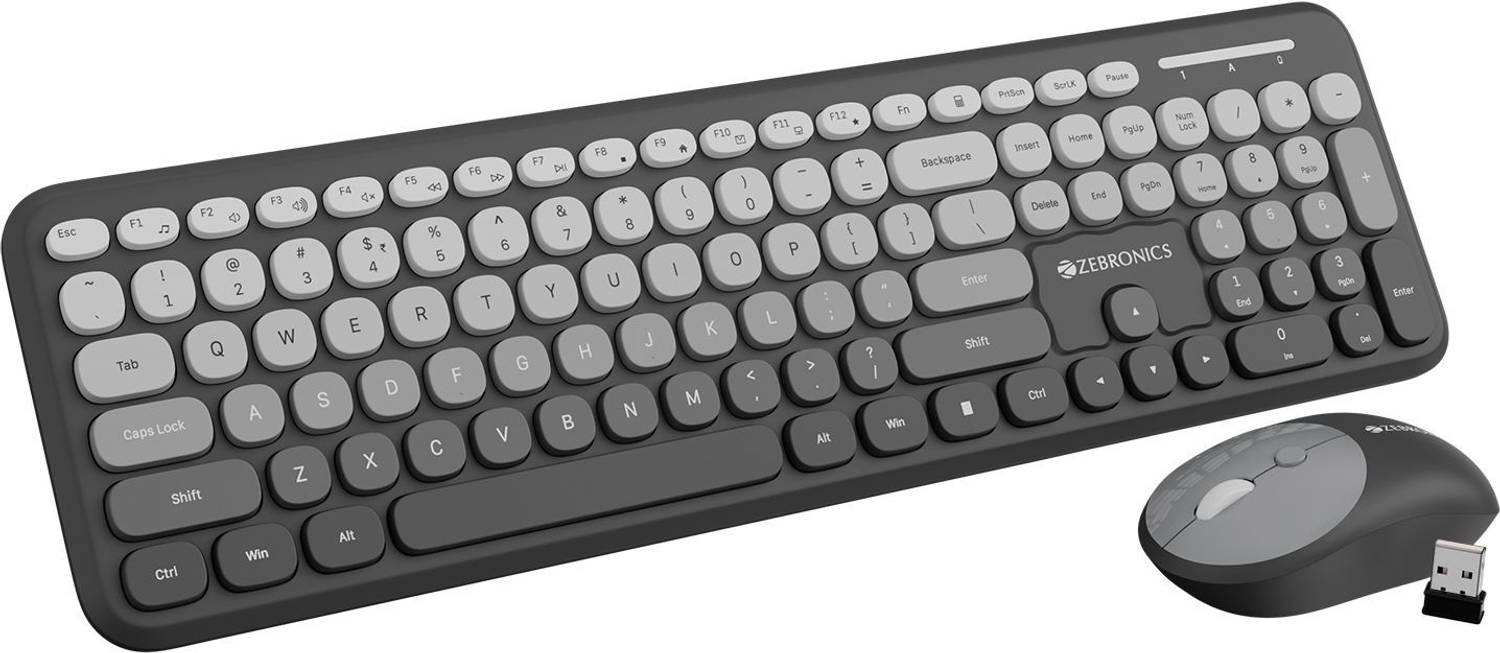 ZEBRONICS Zeb-Companion 302 (Dark Grey) Wireless Standard Desktop