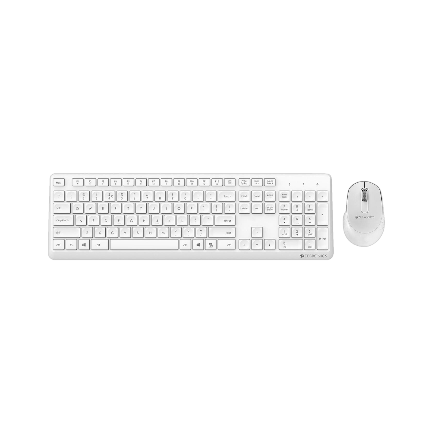 ZEBRONICS Companion 200 Wireless Combo with Silent Operation Mouse, Full Size Keyboard Wireless Standard Desktop Keyboard Compatible with Desktop, Laptop, Mac with 1600 DPI Optical Mouse, 2.4GHz Wireless, 106 Keys Layout, Dedicated Rupee Key Symbol, 12 Integrated Multimedia Keys, Whisper-Quiet Mouse