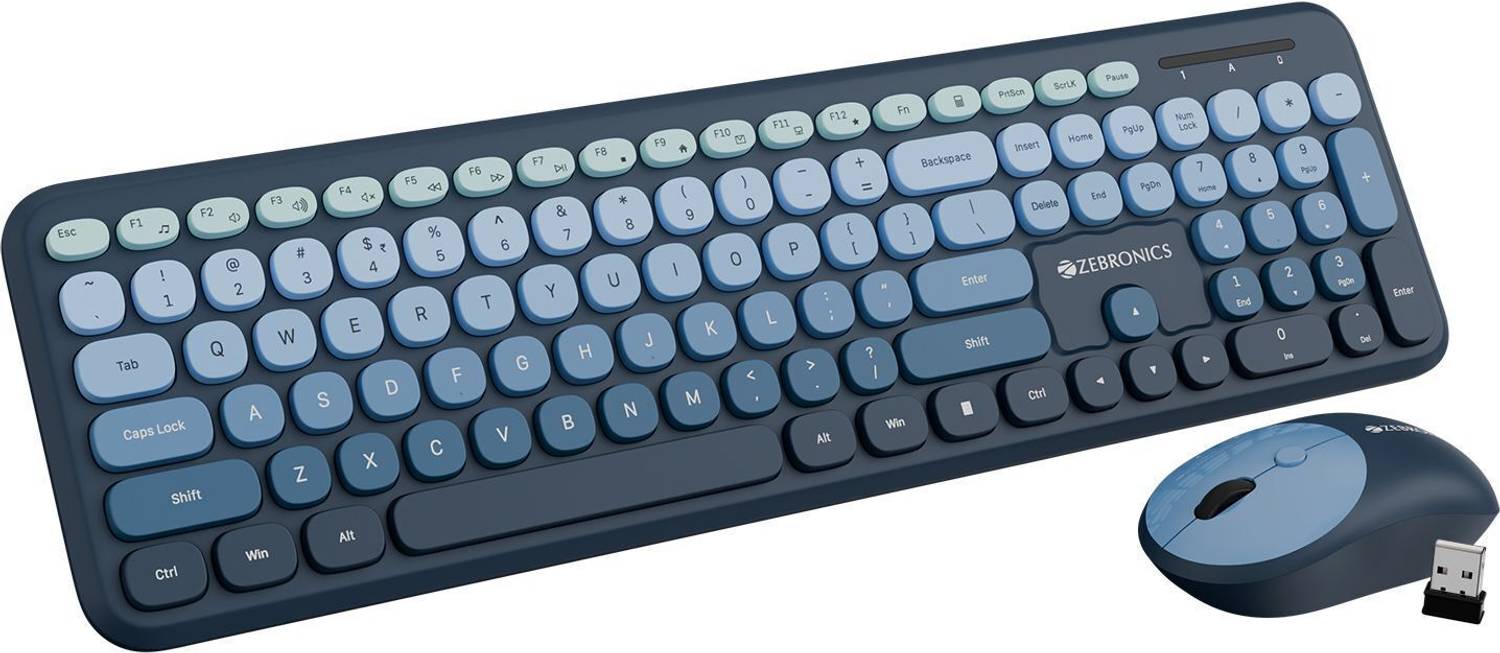 ZEBRONICS Zeb-Companion 302 (Dark Blue) Wireless Standard Desktop