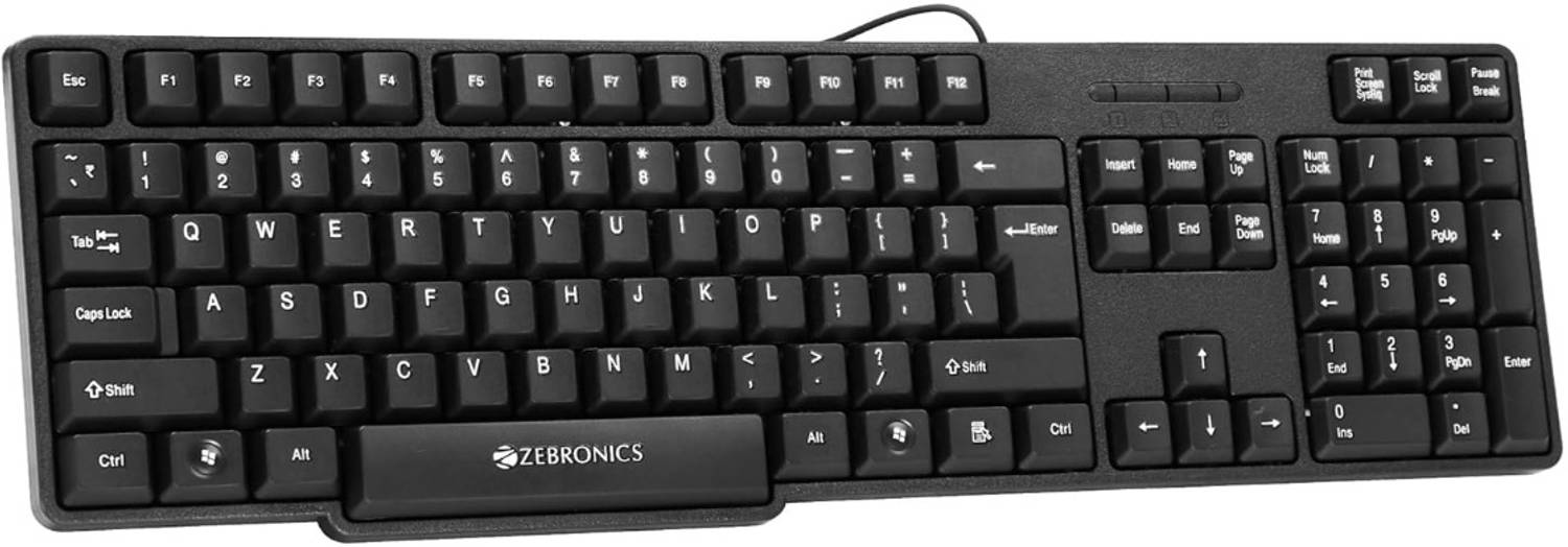ZEBRONICS ZEB-K65 Wired USB Standard Desktop Keyboard Compatible