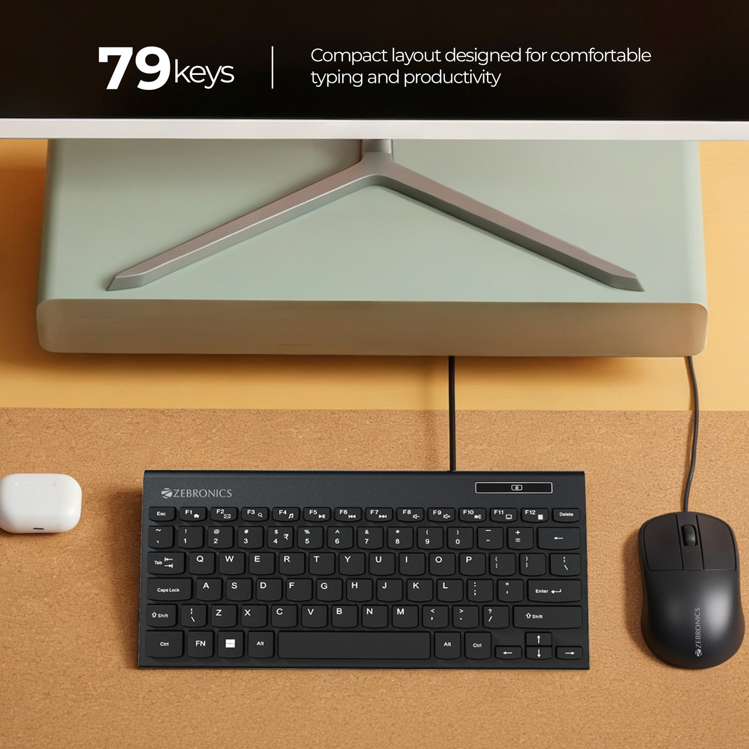 Image of ZEBRONICS ZEB-K16 Wired USB Standard Laptop Keyboard Compatible with Desktop, Laptop, Mac