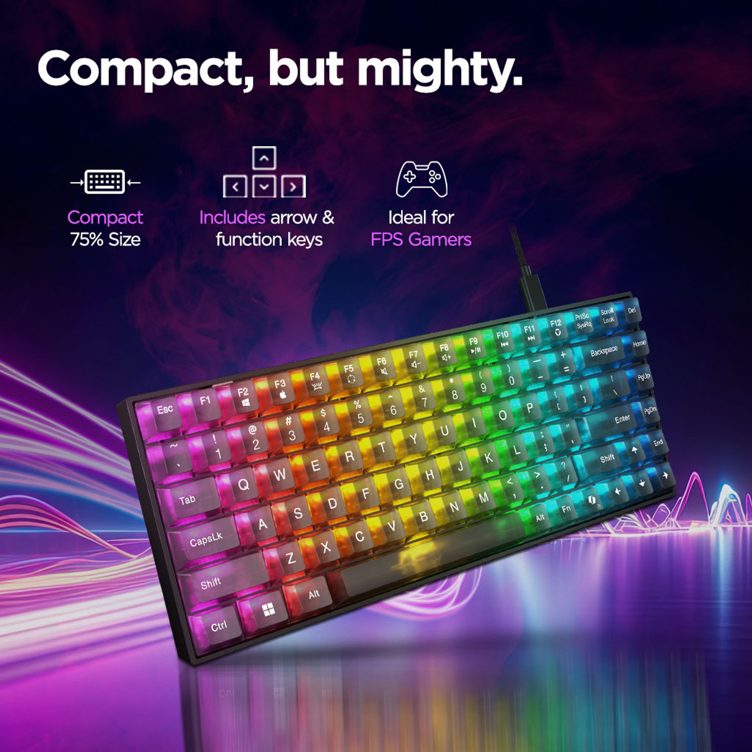 Image of Lenovo K510 Wired USB Standard Gaming Keyboard Compatible with Desktop, Laptop, Mac