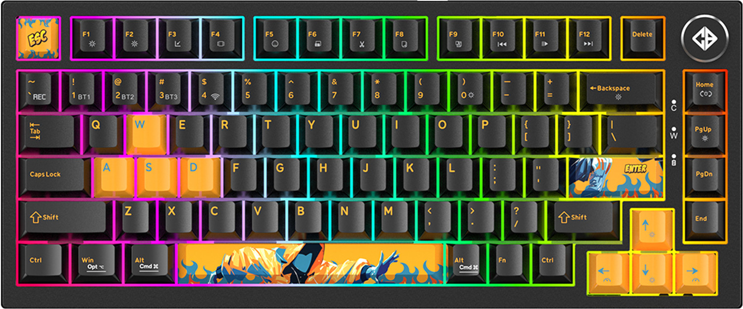 Image of Cosmic Byte Phantom TKL Wireless Tri Mode Mechanical Keyboard Black Bluetooth, Wired USB, Wireless Tenkeyless Gaming Keyboard Compatible with Desktop, Laptop, Mac, Tablet, iPad