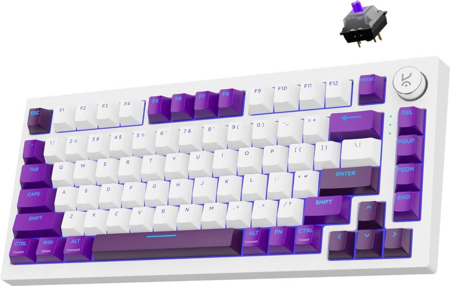 Kreo Swarm 75 Wireless Tenkeyless Gaming Keyboard Compatible with Desktop, Laptop, Mac with Compact Tenkeyless Layout, Retractable Ergonomic Tilt Stand, Backlit LED Illumination