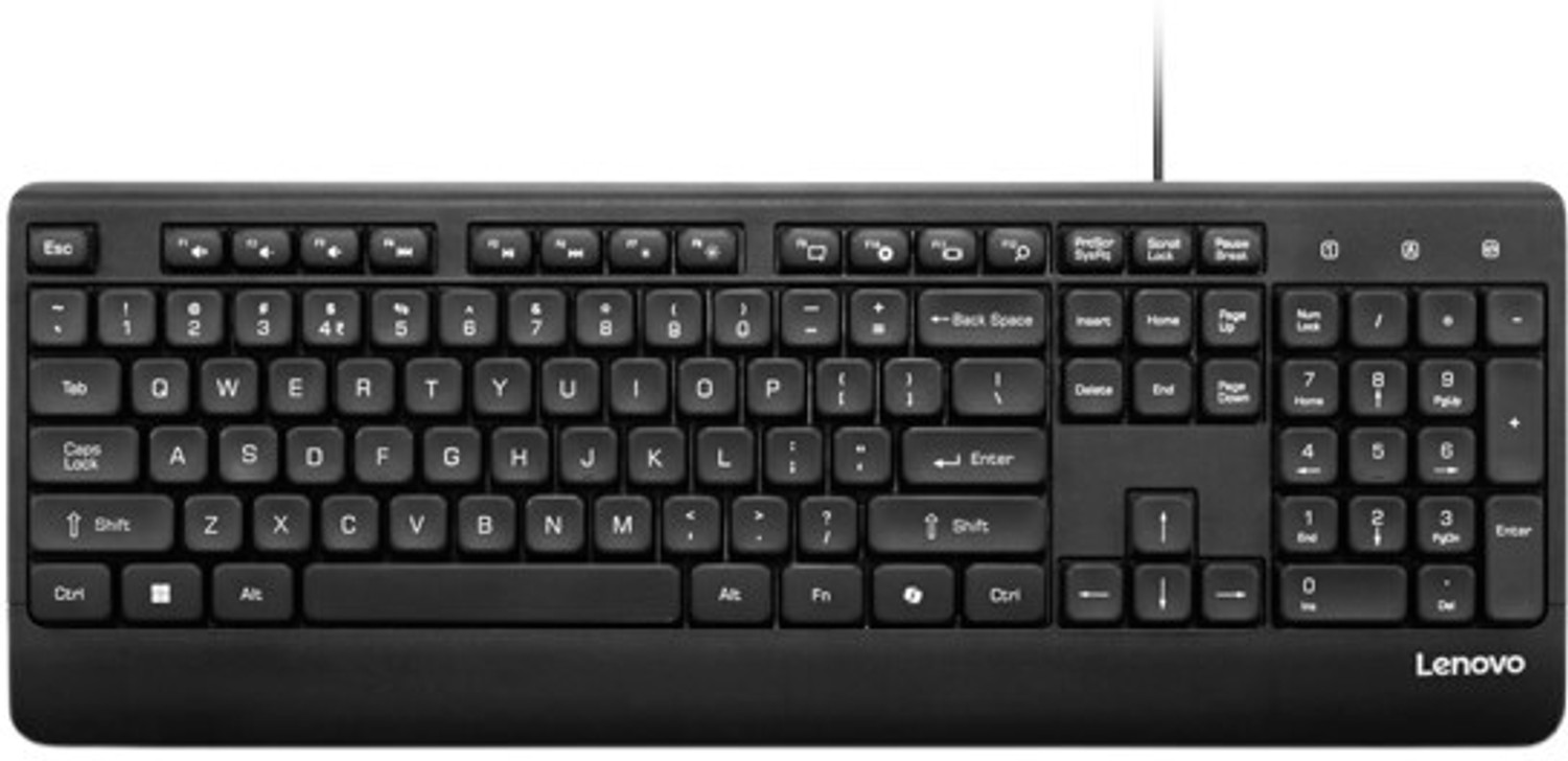 Image of Lenovo 110 USB-A Wired Keyboard Wired USB Standard Desktop Keyboard Compatible with Desktop