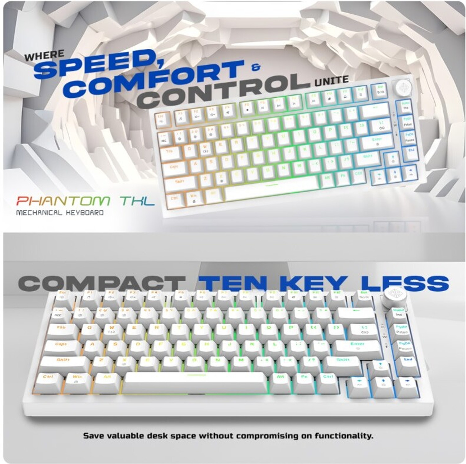 Image of Cosmic Byte CB-GK-42 Phantom Wired USB Tenkeyless Gaming Keyboard Compatible with Desktop