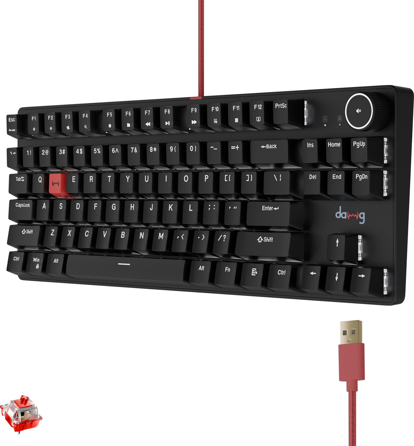 Image of daWg Highkey 373 Wired USB Standard Gaming Keyboard Compatible with Desktop, Laptop