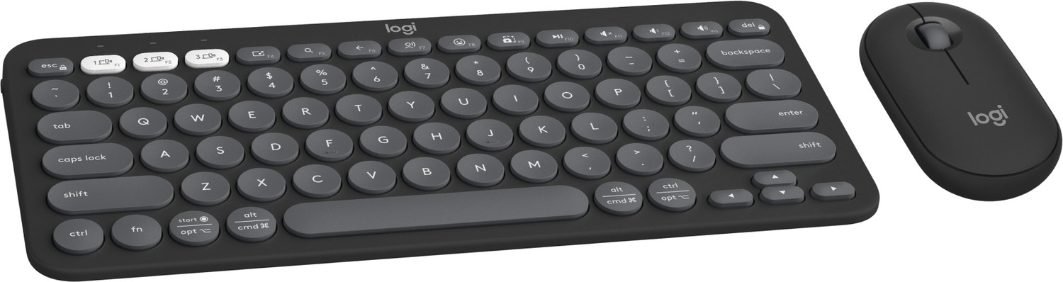 Image of Logitech Pebble 2 Combo Bluetooth Standard Multi-device Keyboard Compatible with Desktop, Laptop, Mac multimedia keys