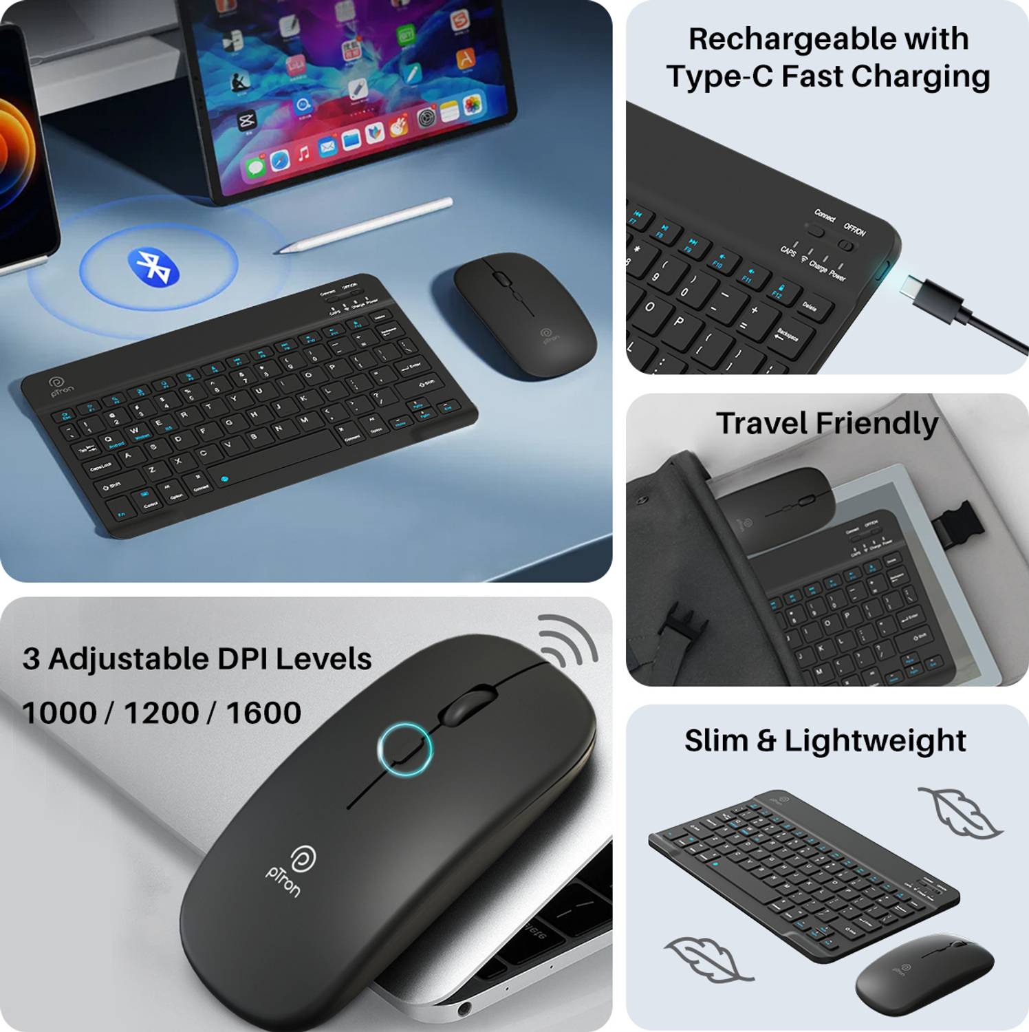 pTron Keyvo KW4 Bluetooth Keyboard & Mouse Combo - Image 2
