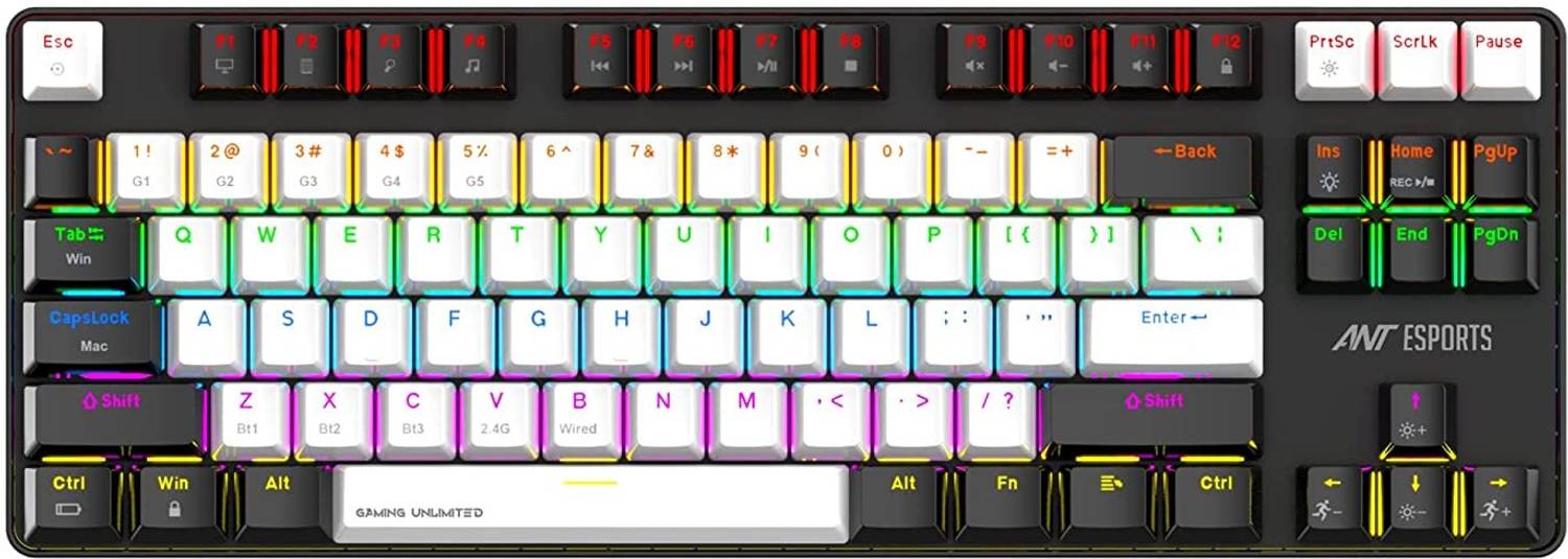 Ant Esports MK4500 Pro TKL I Red Switch 87 Keys Mechanical 2.4G/B