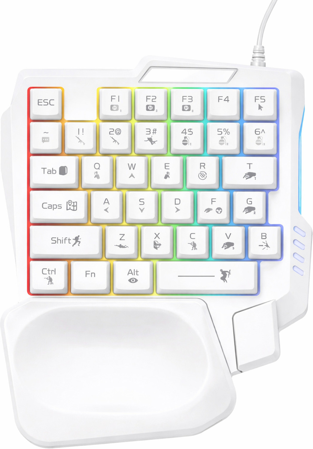 Image of MILLENNIUM TECHNOLOGY One Handed RGB Backlite 35Keys Wired USB Handheld Gaming Keyboard Compatible with Desktop, Laptop, Mac