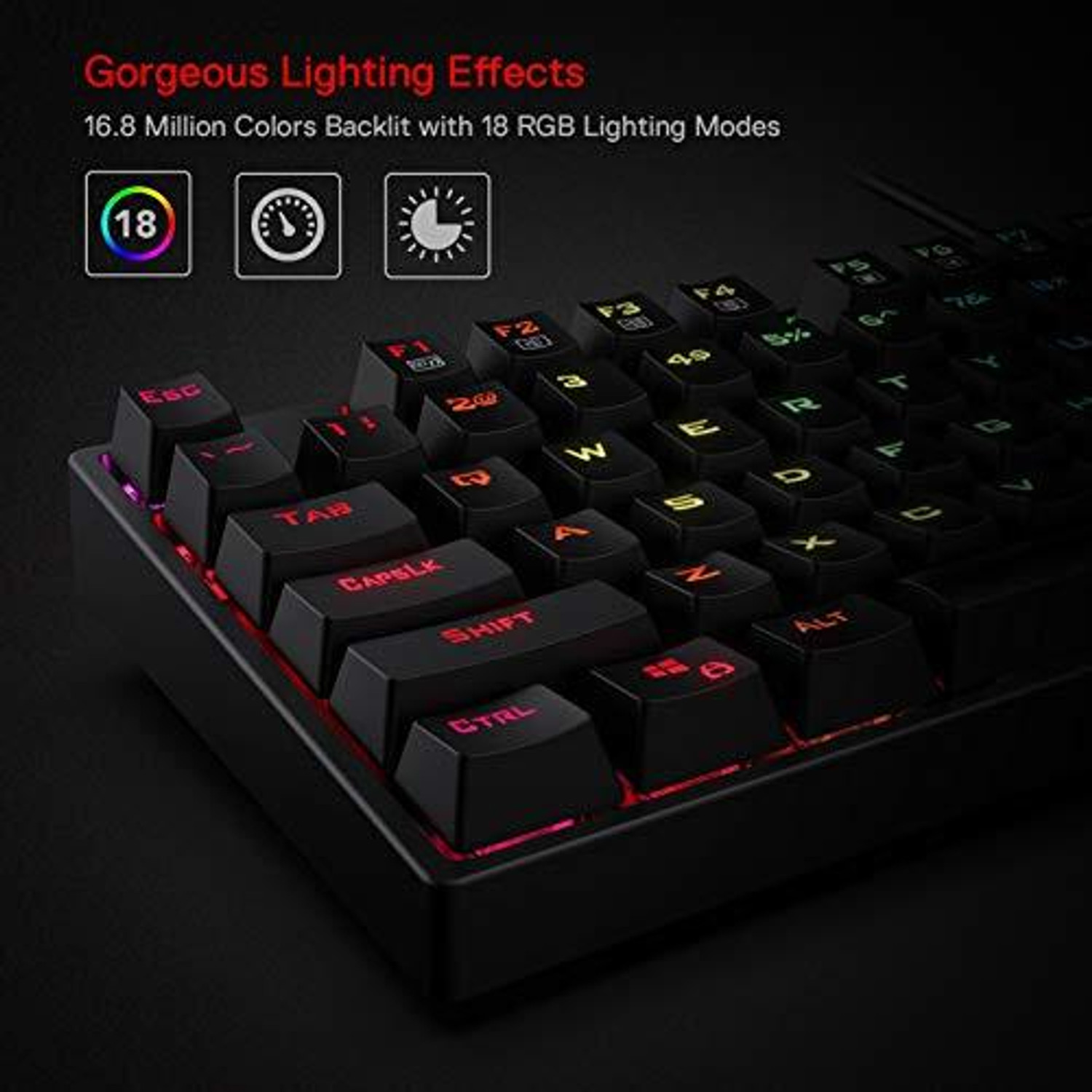 Image of Redragon K582 RGB keyboard Bluetooth Standard Gaming Keyboard Compatible with Desktop, Laptop, Mac