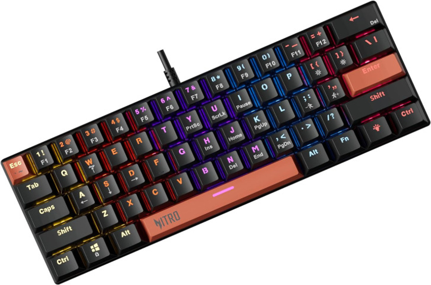 Image of Acer ZC.A01SI.3RV - 1 Wired USB Standard Gaming Keyboard Compatible with Desktop, Laptop