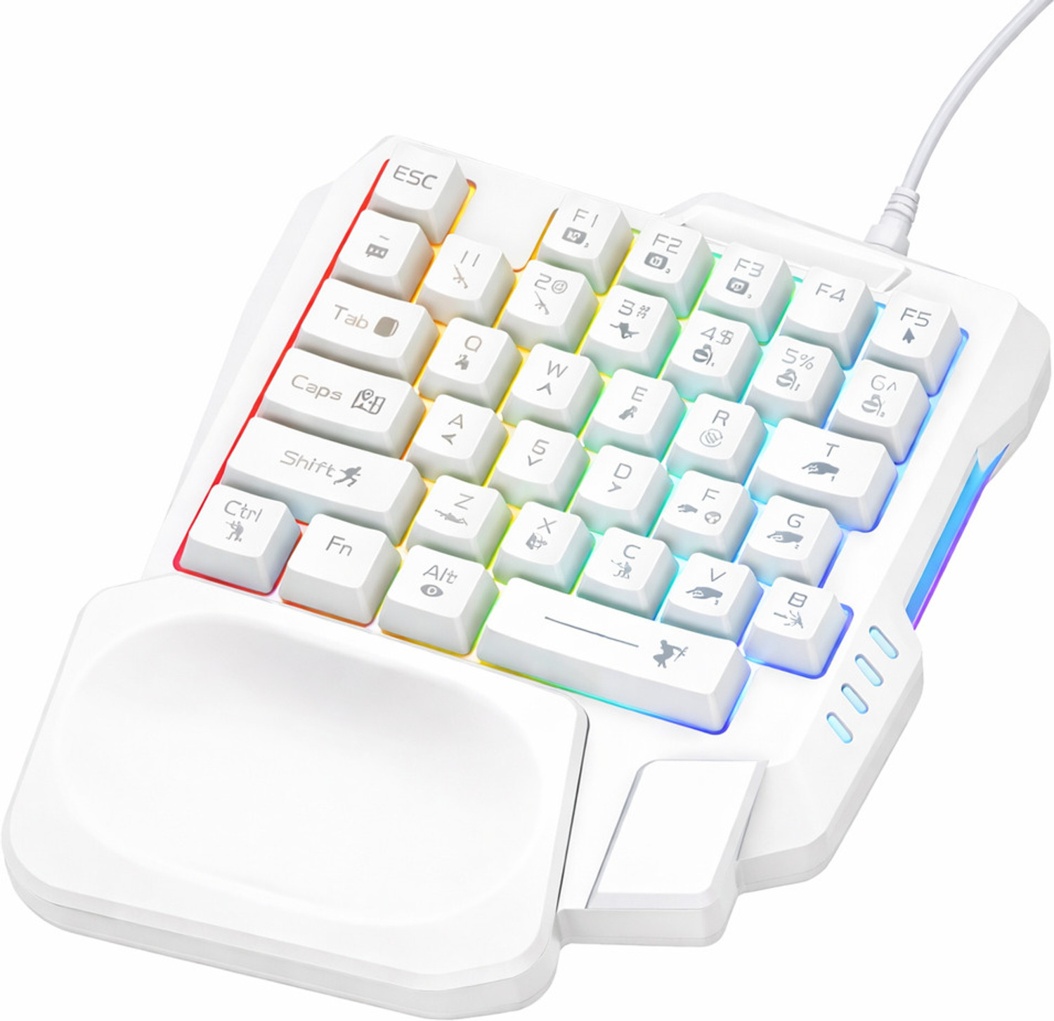 Image of MILLENNIUM TECHNOLOGY One Handed RGB Backlite 35Keys Wired USB Handheld Gaming Keyboard Compatible with Desktop, Laptop, Mac