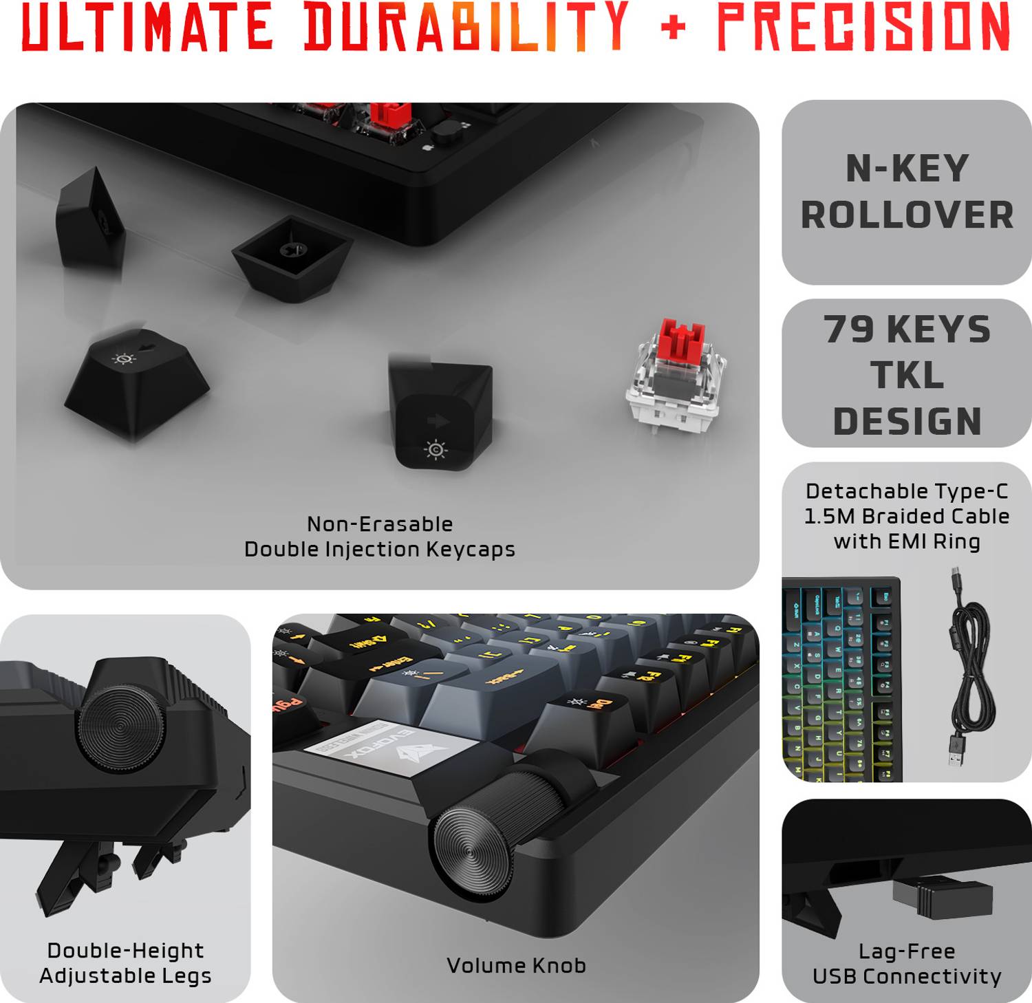 EVOFOX Ronin TKL RGB Mechanical Wireless Keyboard - Image 5