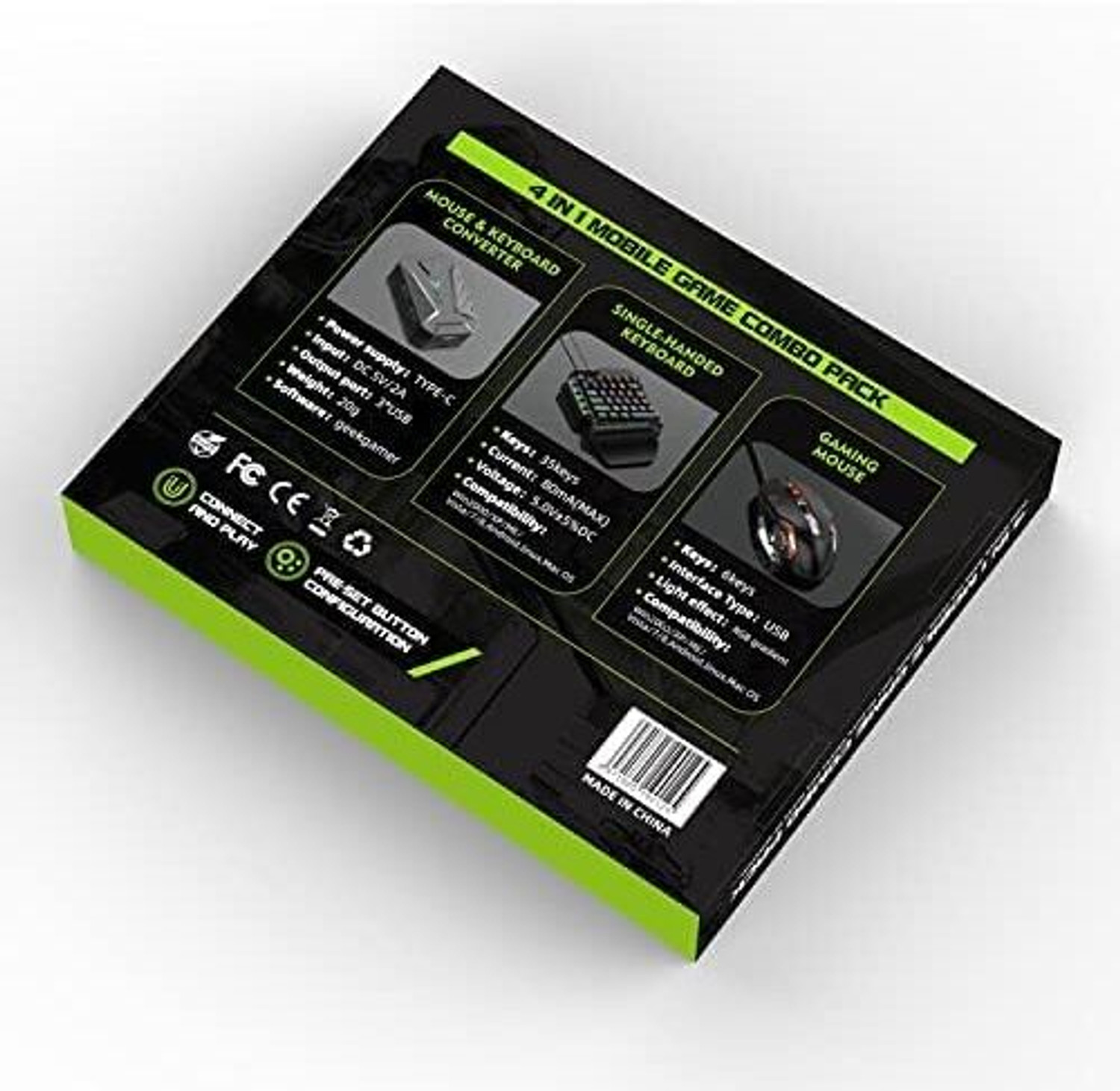 Image of Playtastic RGB One Handed Mechanical Gaming Keyboard and Mouse Bluetooth Standard Gaming Keyboard Compatible with Desktop, Laptop, Mac