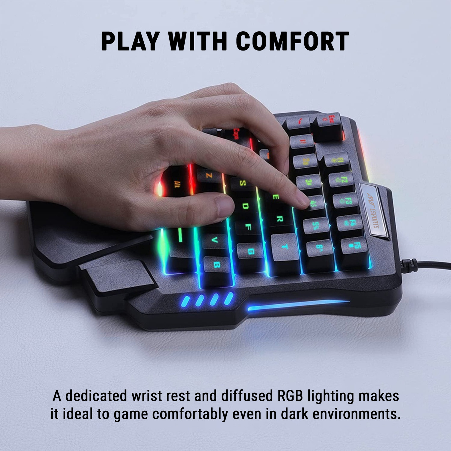 Image of Ant Esports MG401 Smart Connector Handheld Gaming Keyboard Compatible with Desktop, Laptop, Tablet