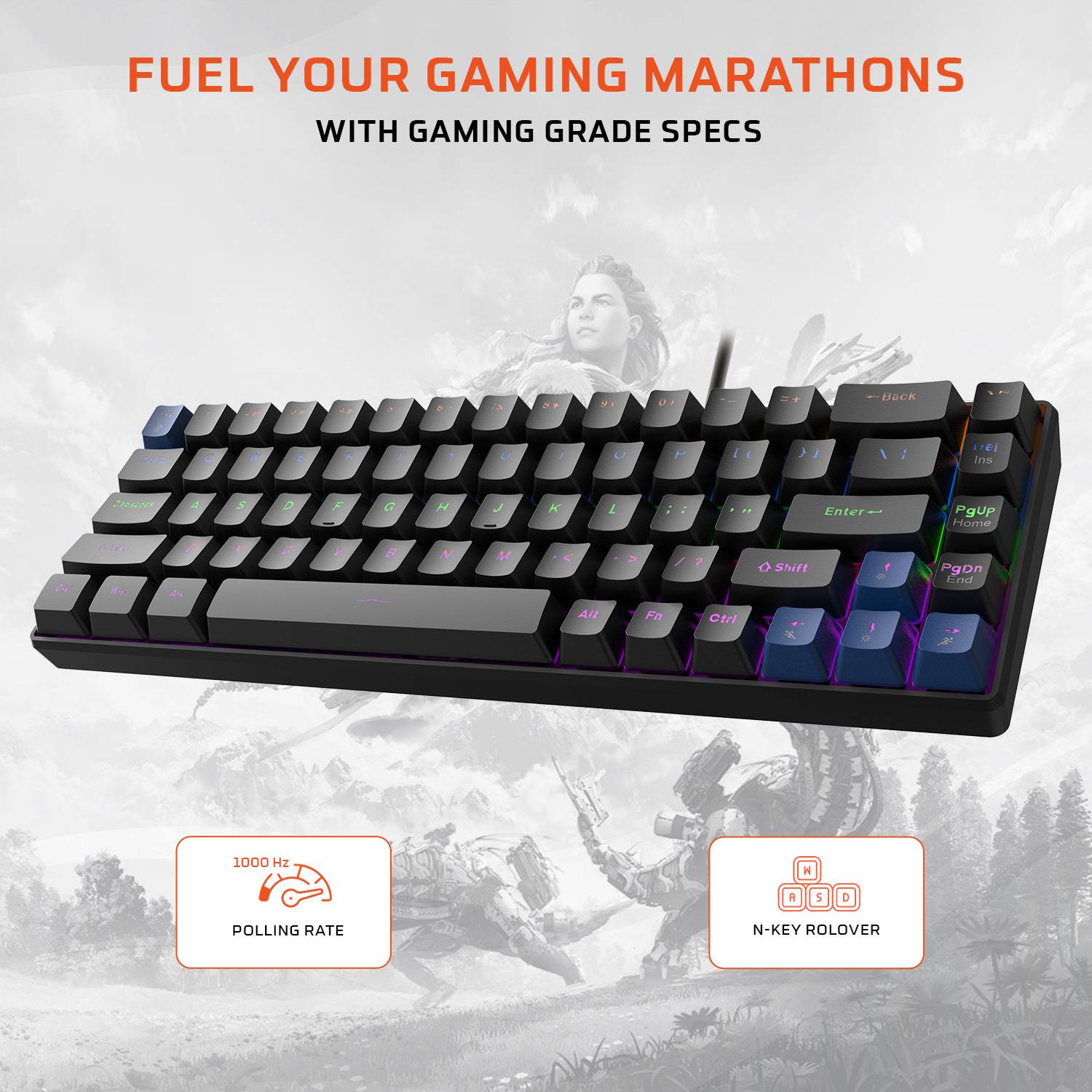 EVOFOX Katana S Mini Red Mechanical Keyboard - Image 3