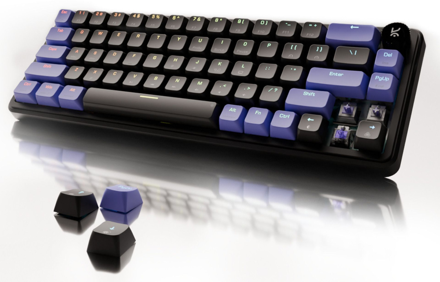 Image of Kreo Hive 65% Compact Mechanical Gaming Keyboard Wired, Rgb & Multi OS Customizable Wired USB Laptop-size Gaming Keyboard Compatible with Desktop, Laptop
