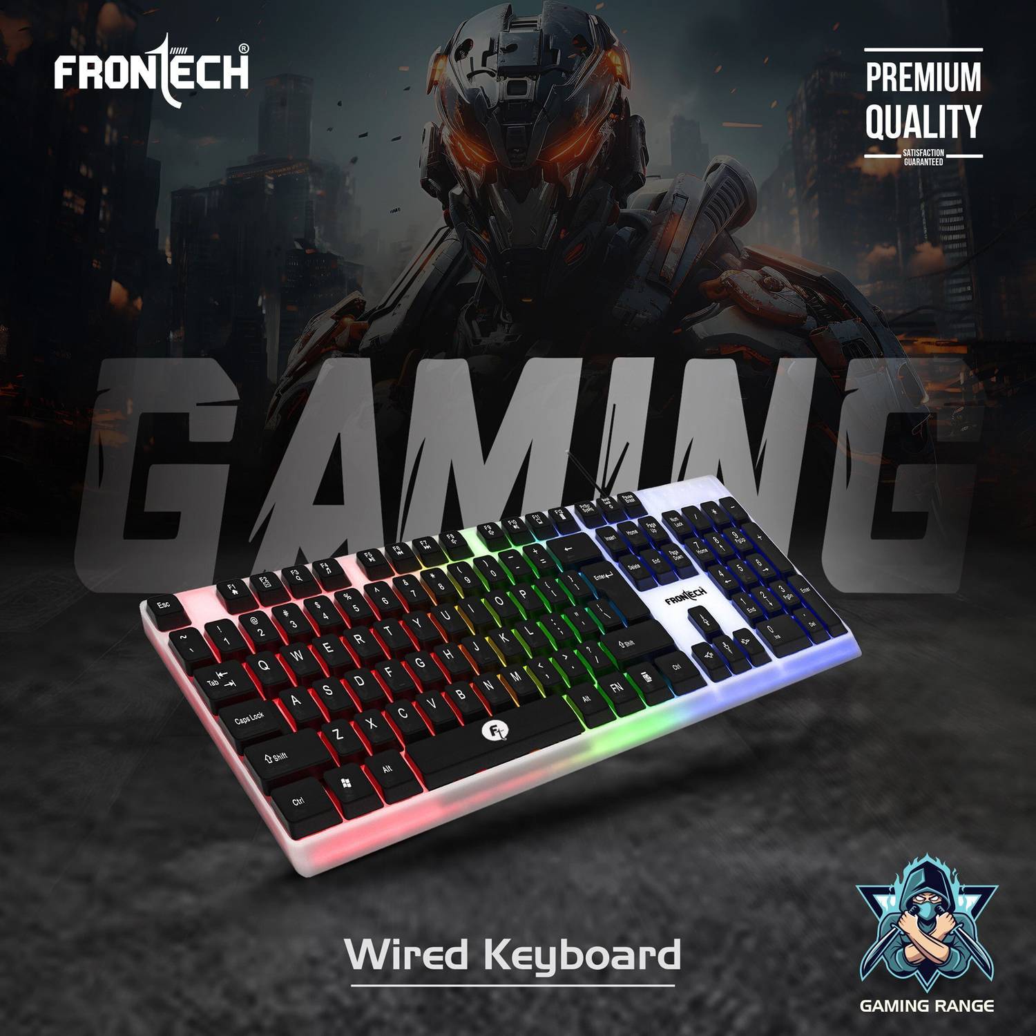 Frontech KB-0042 Wired Keyboard | RGB Backlight | 104 Keys Wired