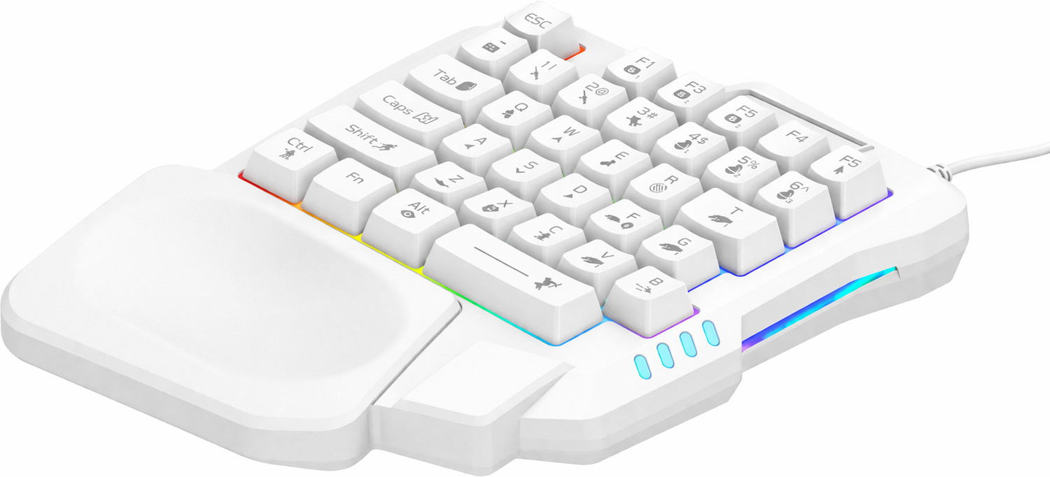 Image of MILLENNIUM TECHNOLOGY One Handed RGB Backlite 35Keys Wired USB Handheld Gaming Keyboard Compatible with Desktop, Laptop, Mac