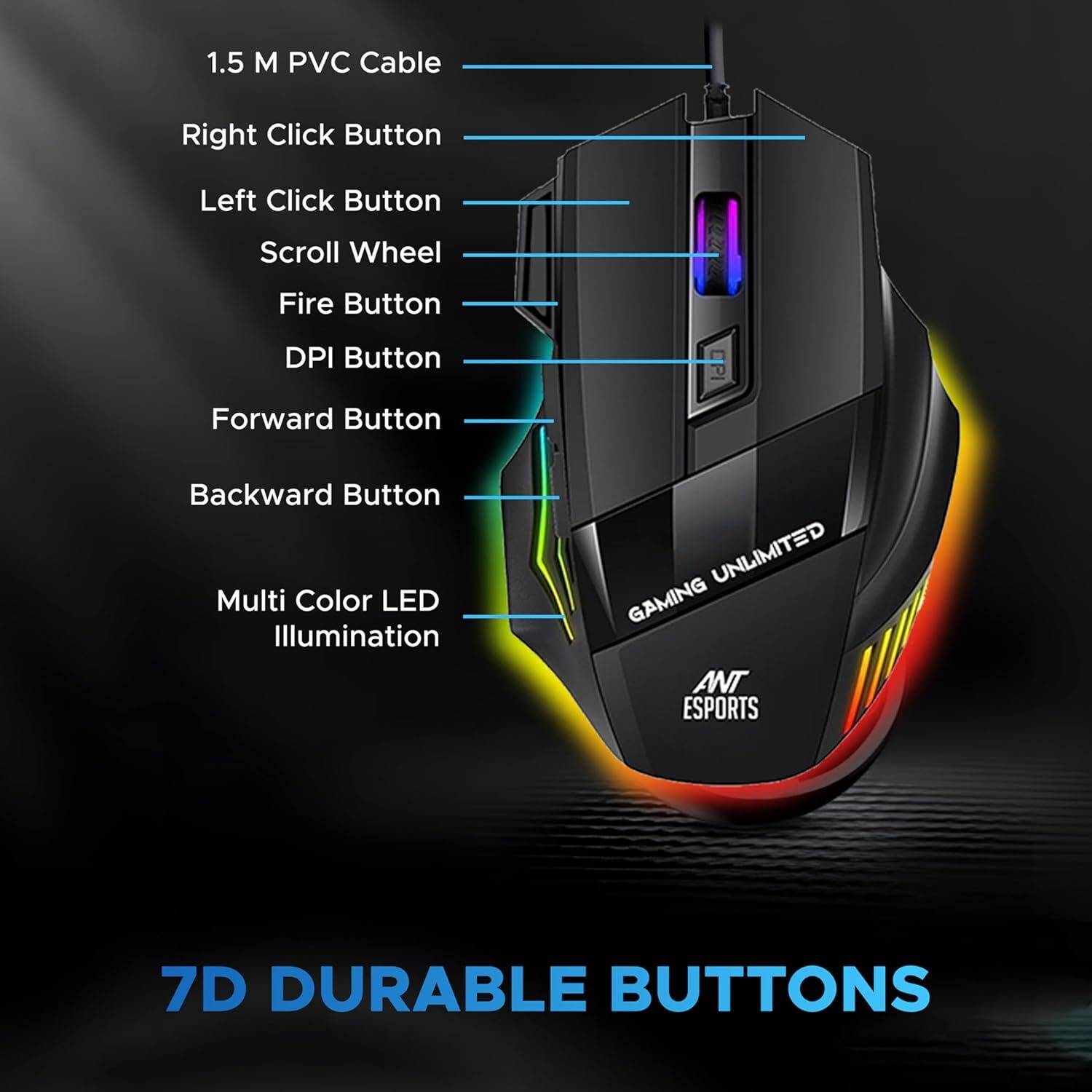 Ant Esports KM1410 Wired Gaming Keyboard and Mouse Combo - Image 5