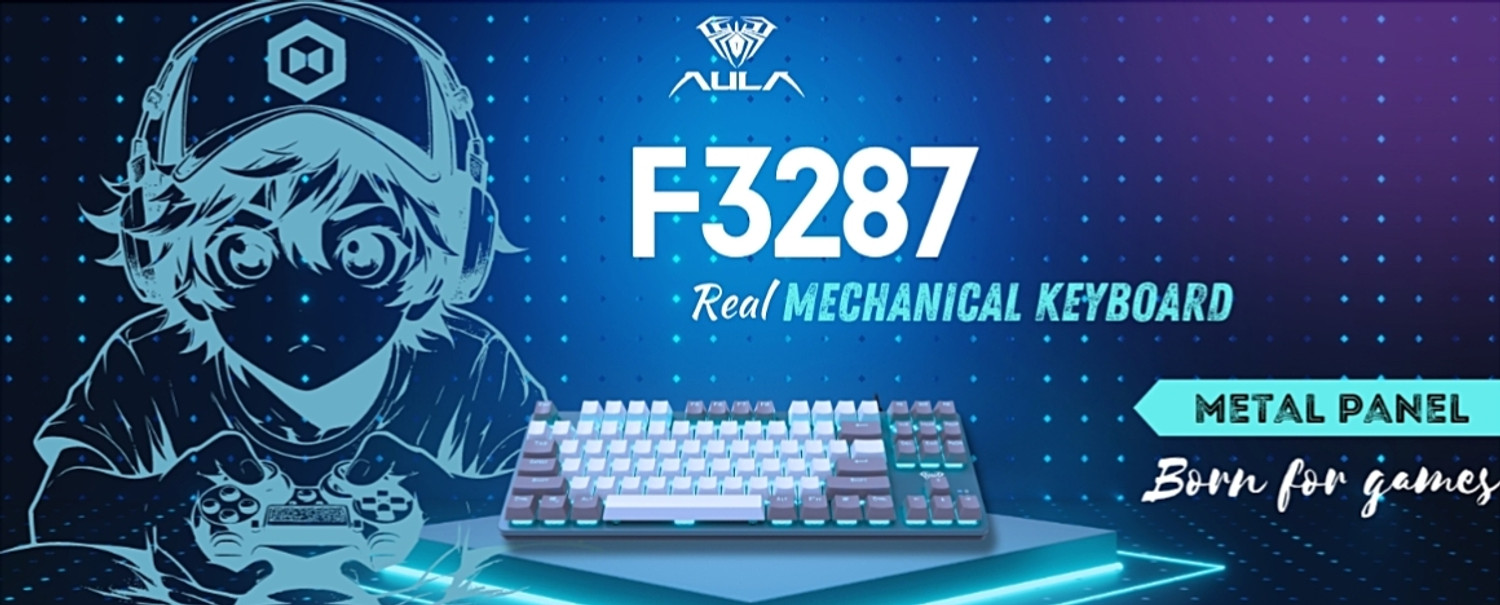 Image of Aula F3287 Wired USB Handheld Gaming Keyboard Compatible with Desktop, iPad, Laptop, Mac, Tablet