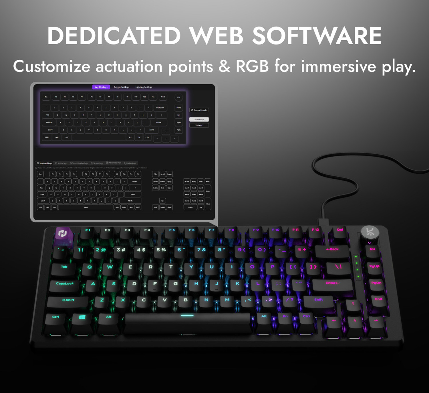 Image of Kreo Hive 75 HE Hall Effect Mechanical Gaming Keyboard Magnetic Switch Wired USB Tenkeyless Gaming Keyboard Compatible with Desktop, Laptop