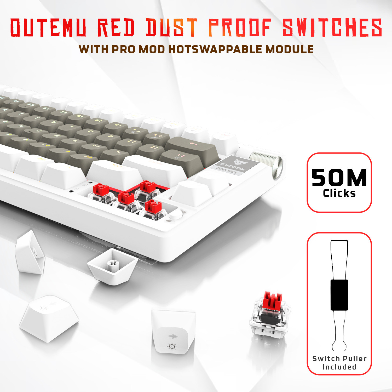 EVOFOX Ronin TKL RGB Mechanical Wired USB Tenkeyless Gaming Keyboard ...