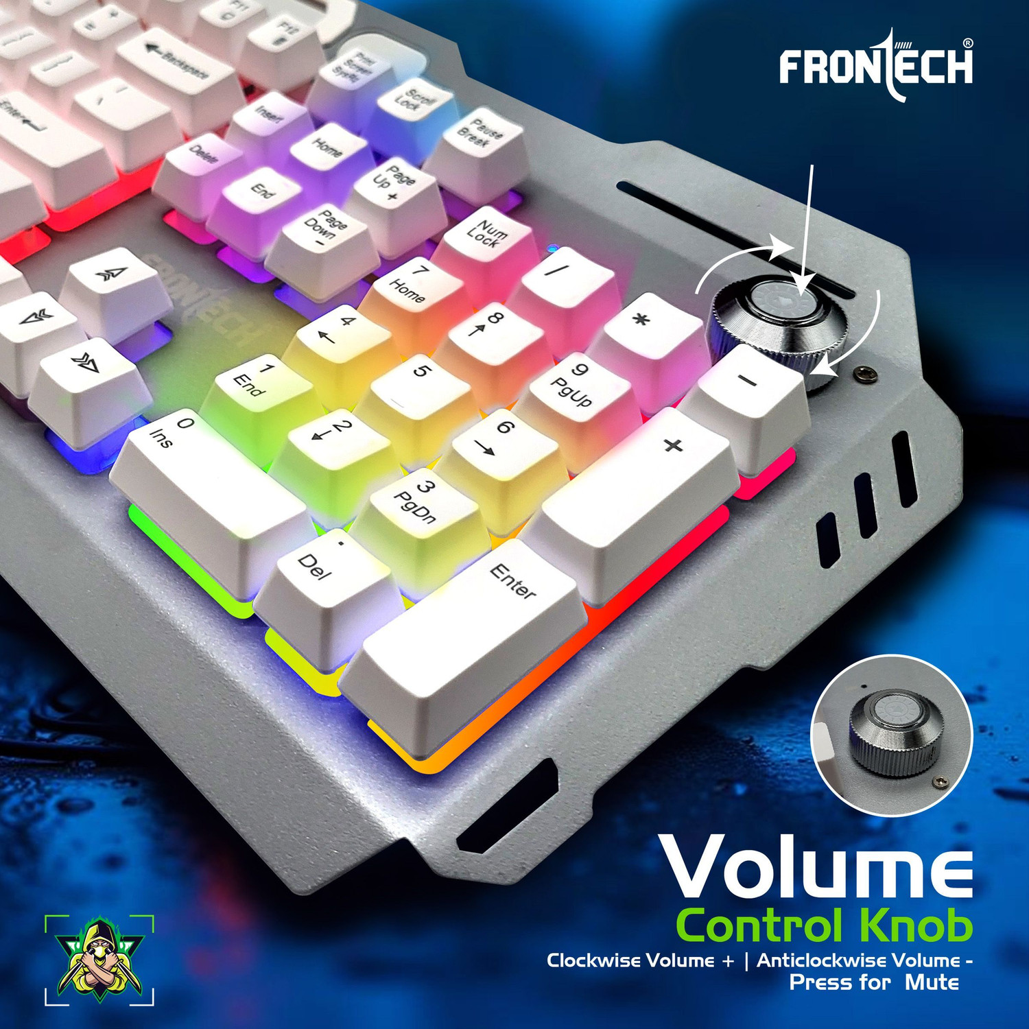 Image of Frontech KB-0013P Wired USB Standard Gaming Keyboard Compatible with Desktop, Laptop