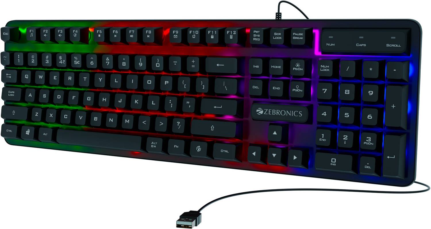 ZEBRONICS Transformer K1 Wired USB Standard Desktop Keyboard Comp