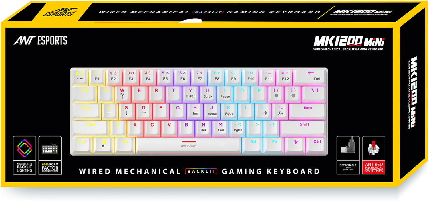 Image of Ant Esports MK1200 Wired USB Standard Gaming Keyboard Compatible with Desktop, Laptop, Mac