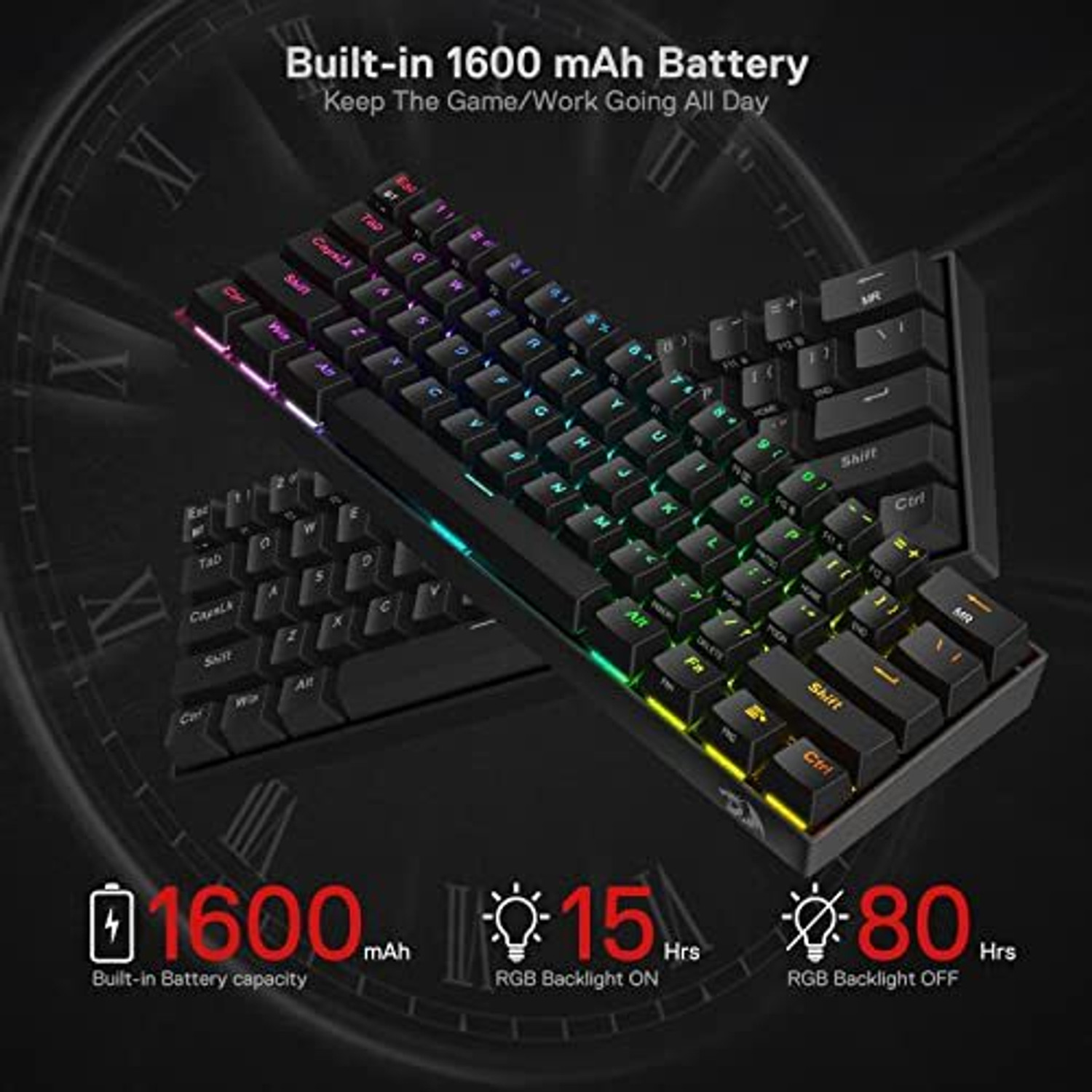 Image of Redragon K530 Pro Draconic 60% RGB Wired USB Standard Gaming Keyboard Compatible with Desktop, Laptop, Mac