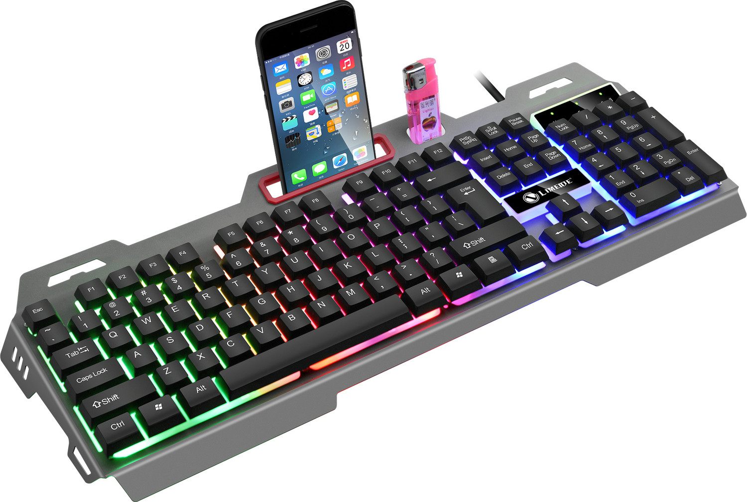 Image of ENTWINO Ninja K19 Wired Gaming Keyboard With Metal Body & Light Wired USB Standard Gaming Keyboard Compatible with Desktop, Laptop, Mac with gaming mode ,stand support,multimedia keys,Model Name