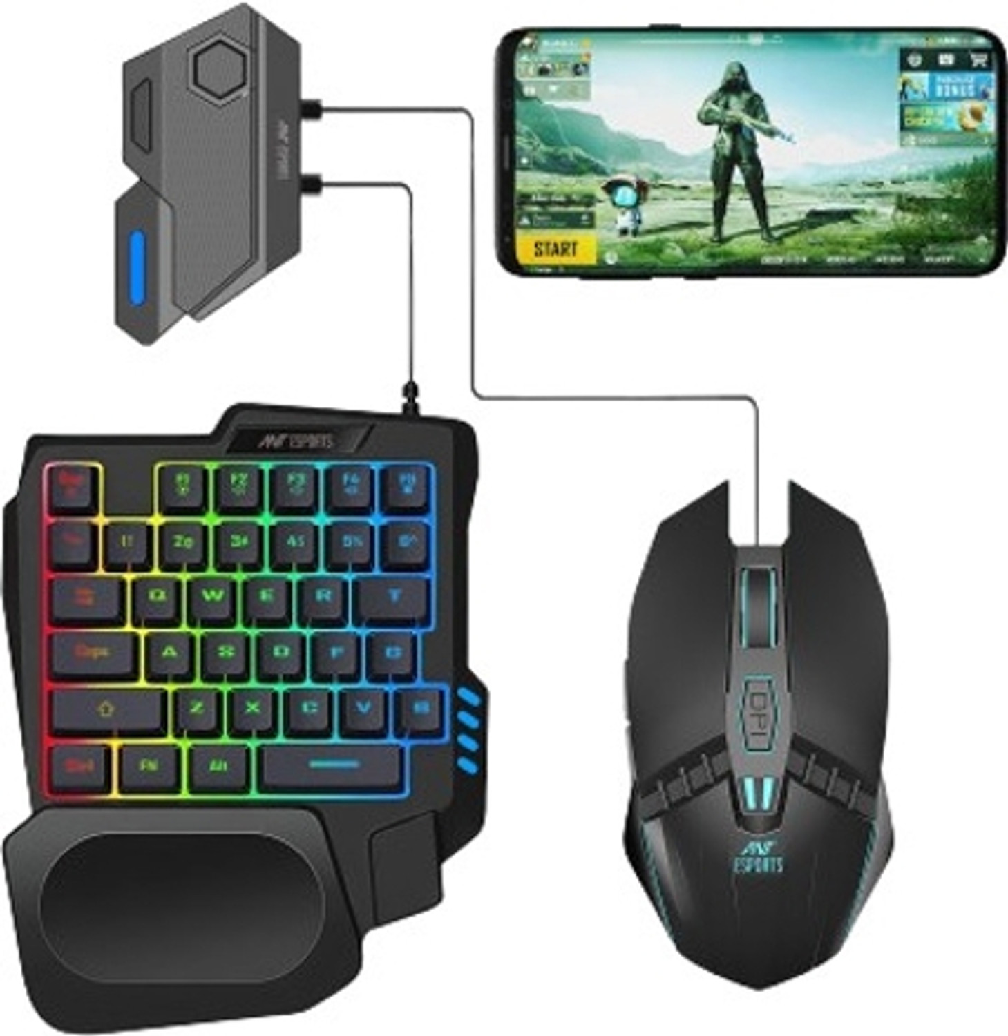 Image of Ant Esports MG401 Smart Connector Handheld Gaming Keyboard Compatible with Desktop, Laptop, Tablet