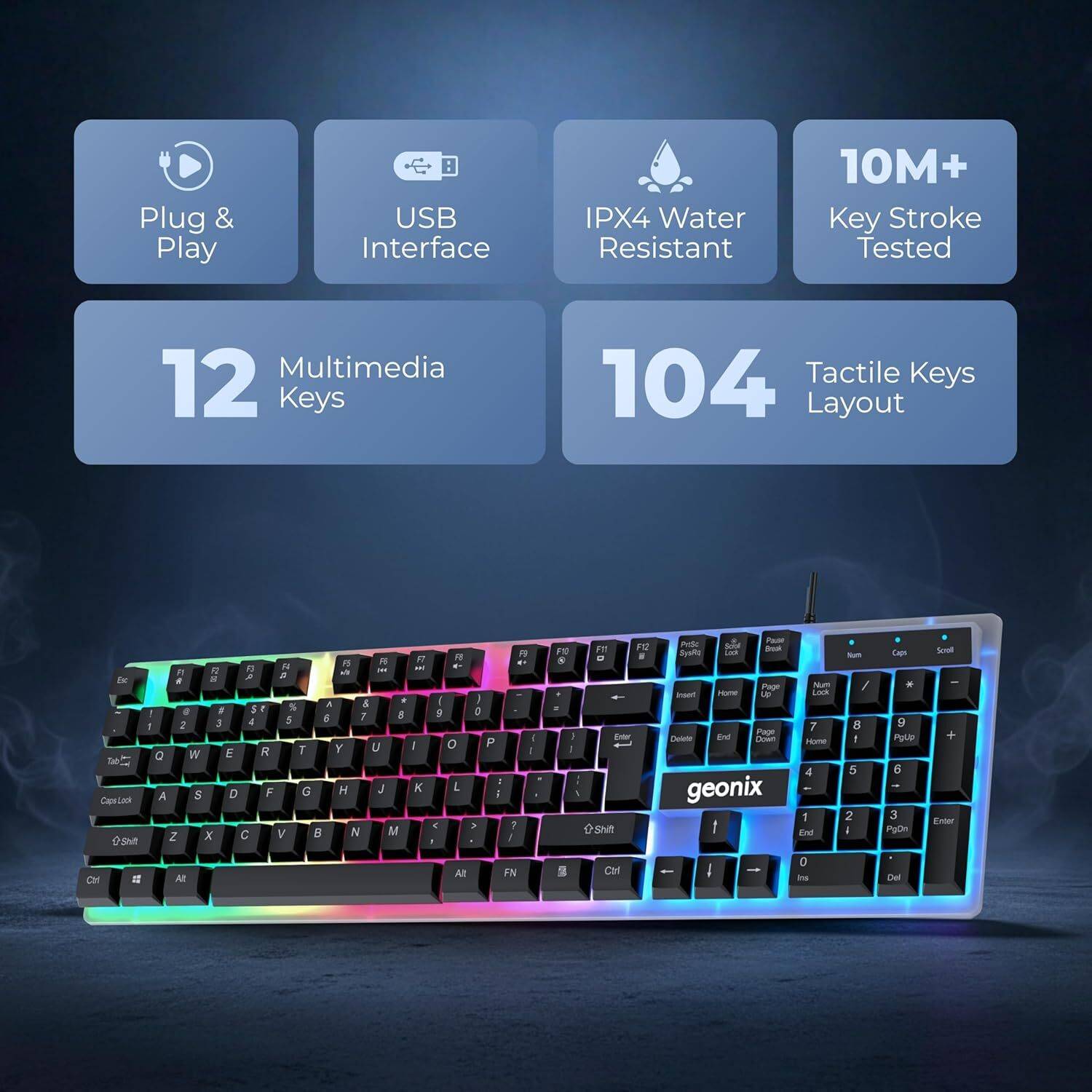 GEONIX Cruiser K5 Wired USB Gaming Keyboard - Image 2