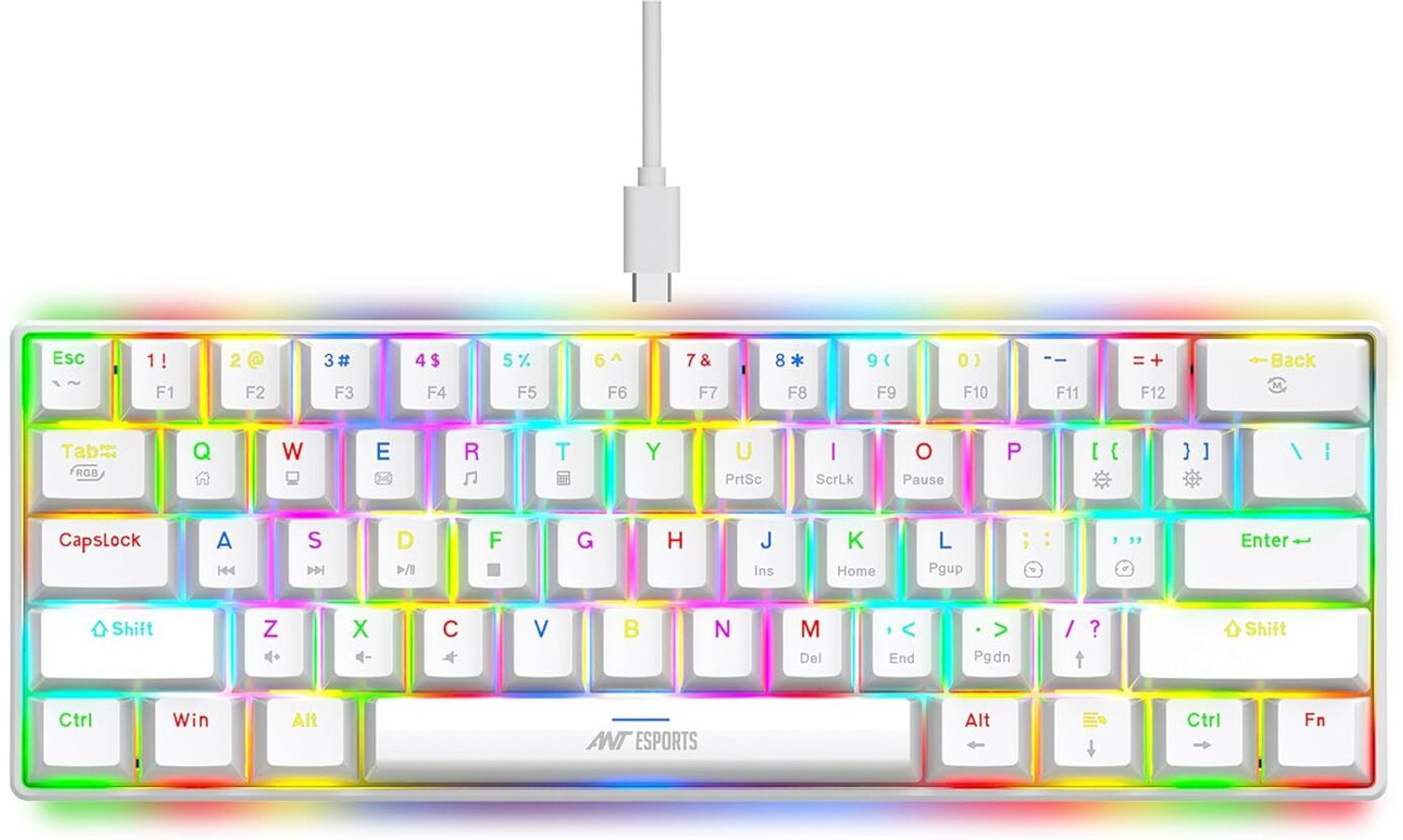 Image of Ant Esports MK1300 V2 Wired USB Standard Gaming Keyboard Compatible with Desktop, Laptop, Mac