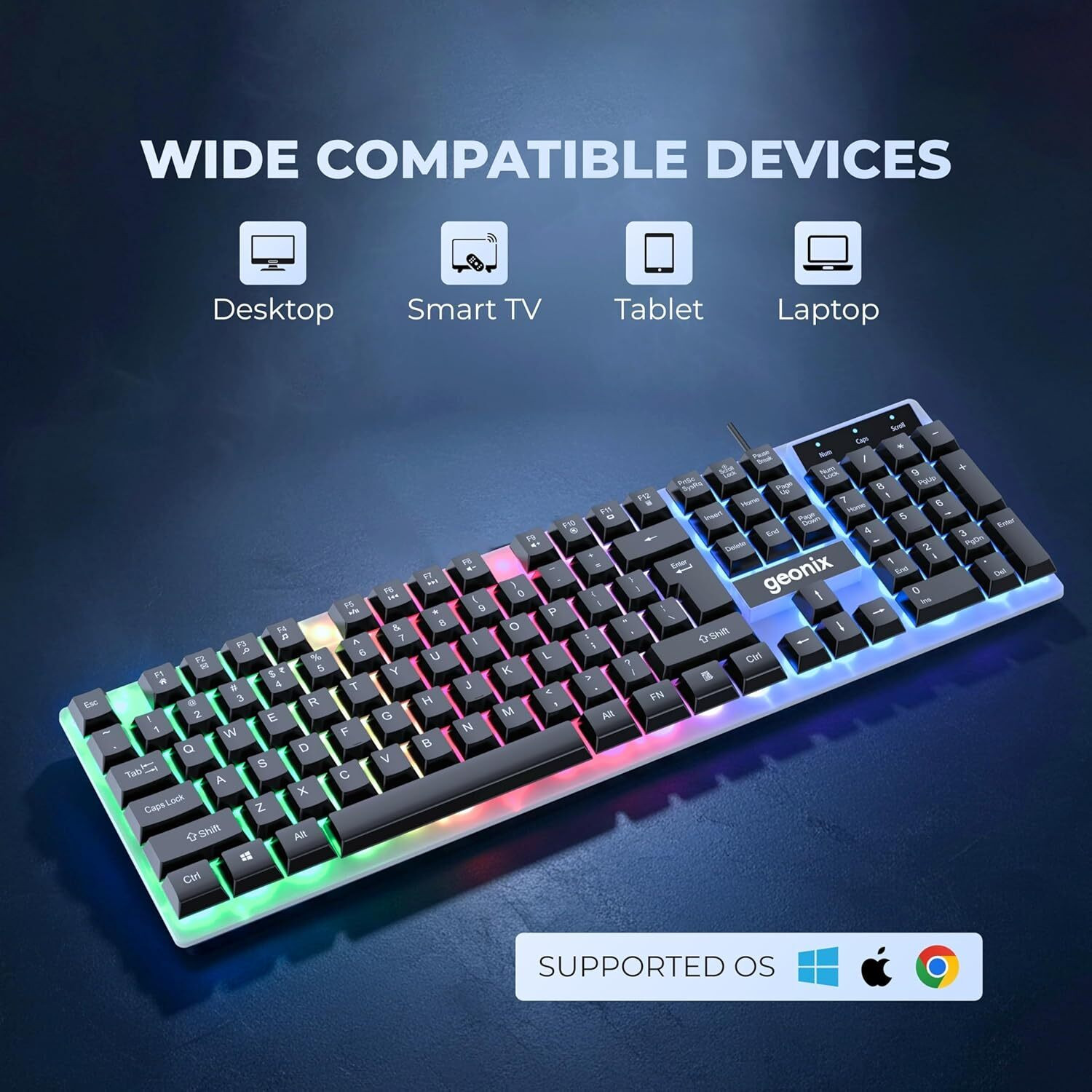 Image of GEONIX GXGPK-09 Wired USB Handheld Gaming Keyboard Compatible with Desktop, Laptop, Tablet