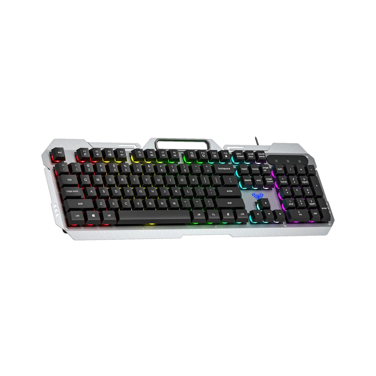 Aula F2023 / Anti-ghosting, Aluminium body with Mobile holder, Membrane Wired USB Standard Gaming Keyboard Compatible with Desktop, Laptop, Mac stand support,multimedia_keys,F2023