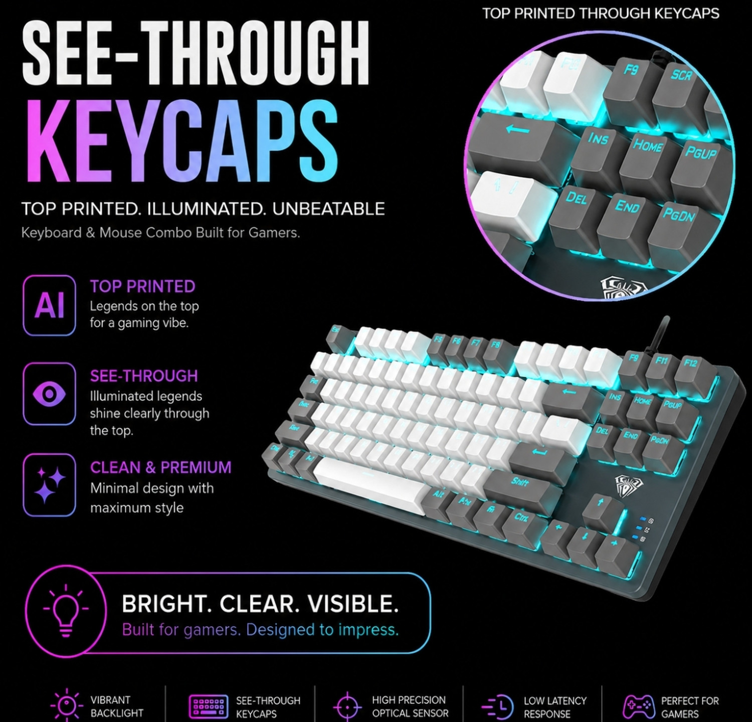 Image of Aula F3287 Wired USB Handheld Gaming Keyboard Compatible with Desktop, iPad, Laptop, Mac, Tablet