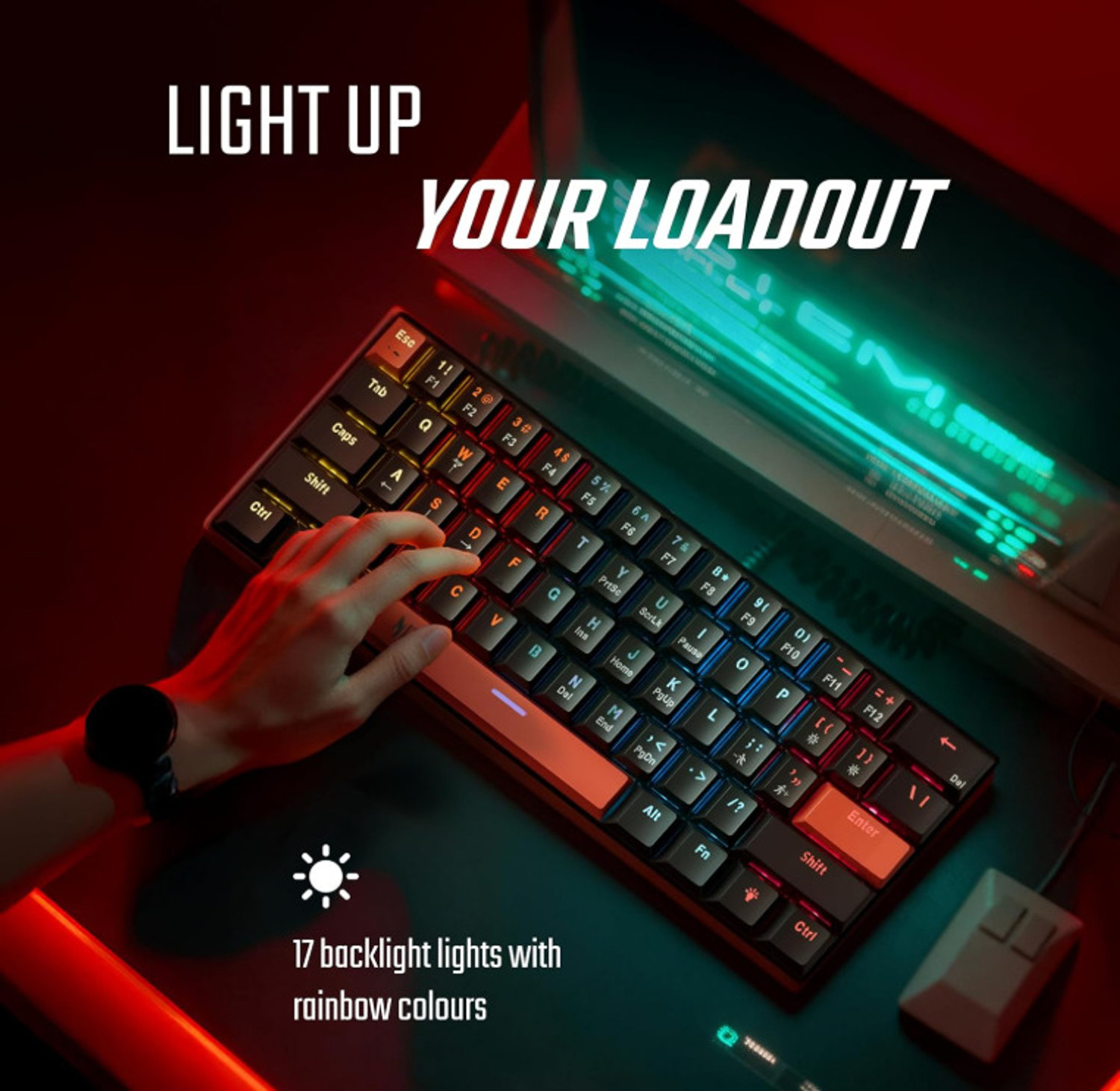 Image of Acer ZC.A01SI.3RV - 1 Wired USB Standard Gaming Keyboard Compatible with Desktop, Laptop