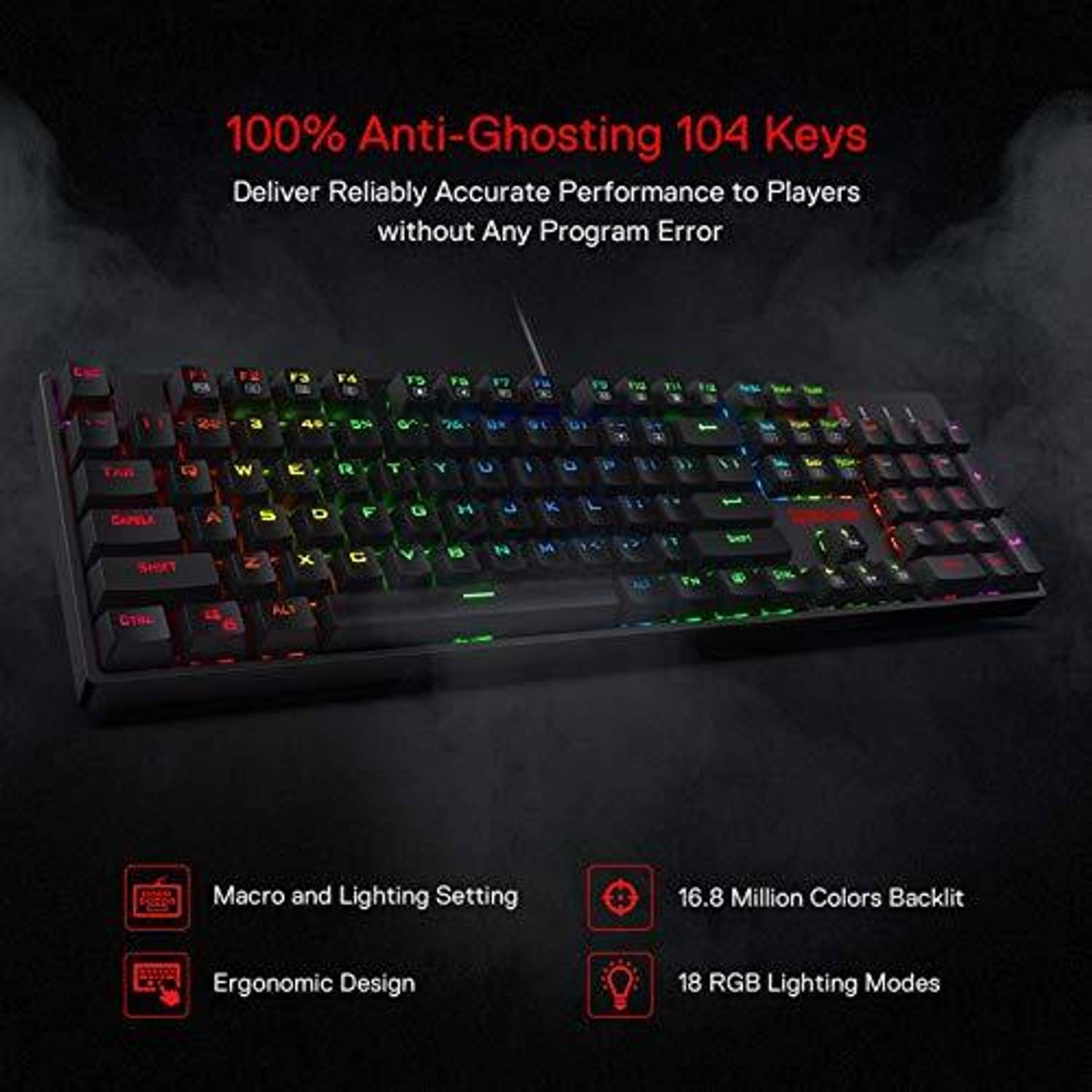 Redragon K582 RGB Bluetooth Gaming Keyboard - Image 3