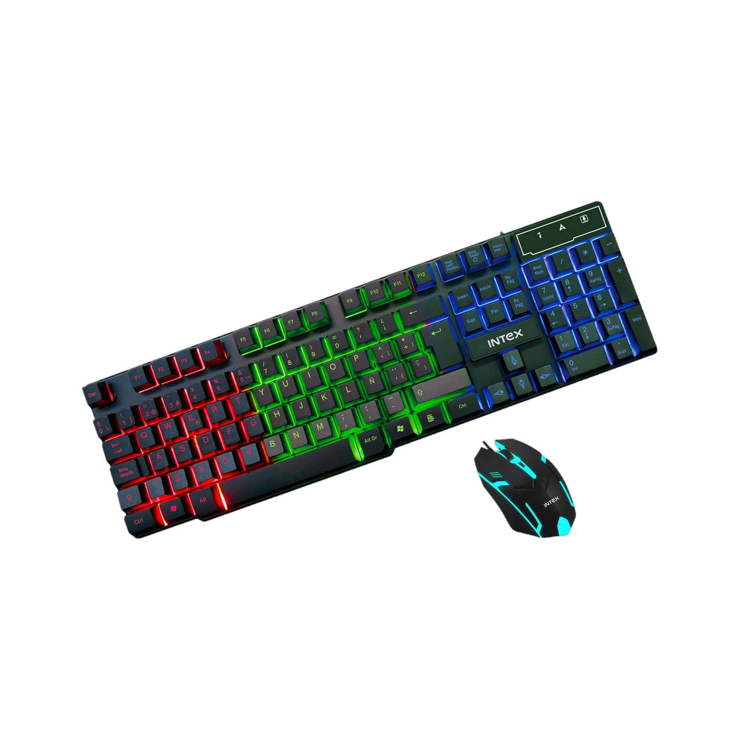 Intex IT-KB334 Wired USB Standard Gaming Keyboard Compatible with Desktop, Laptop, Mac Wired Gaming Keyboard & Mouse IT-KB 334/RGB,Spill resistant, Keyboard and Mouse