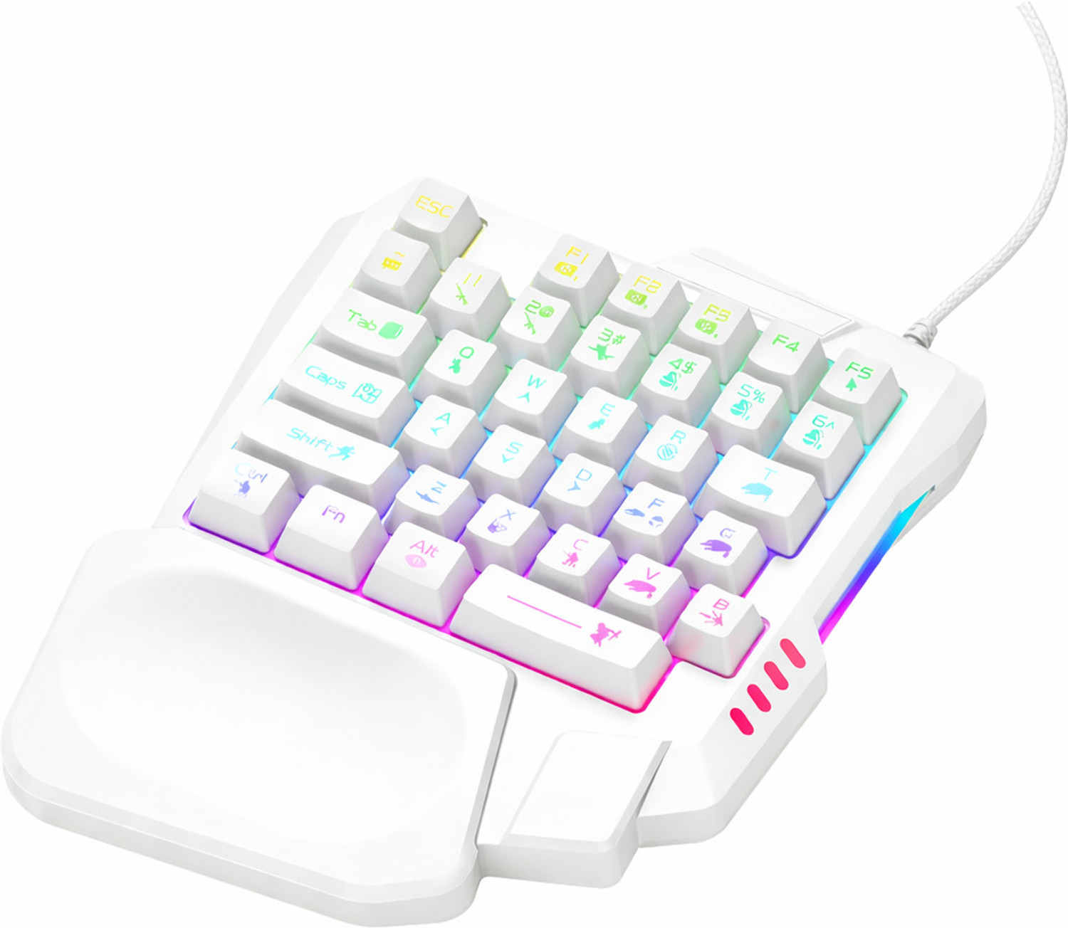 Image of MILLENNIUM TECHNOLOGY One Handed RGB Backlite 35Keys Wired USB Handheld Gaming Keyboard Compatible with Desktop, Laptop, Mac